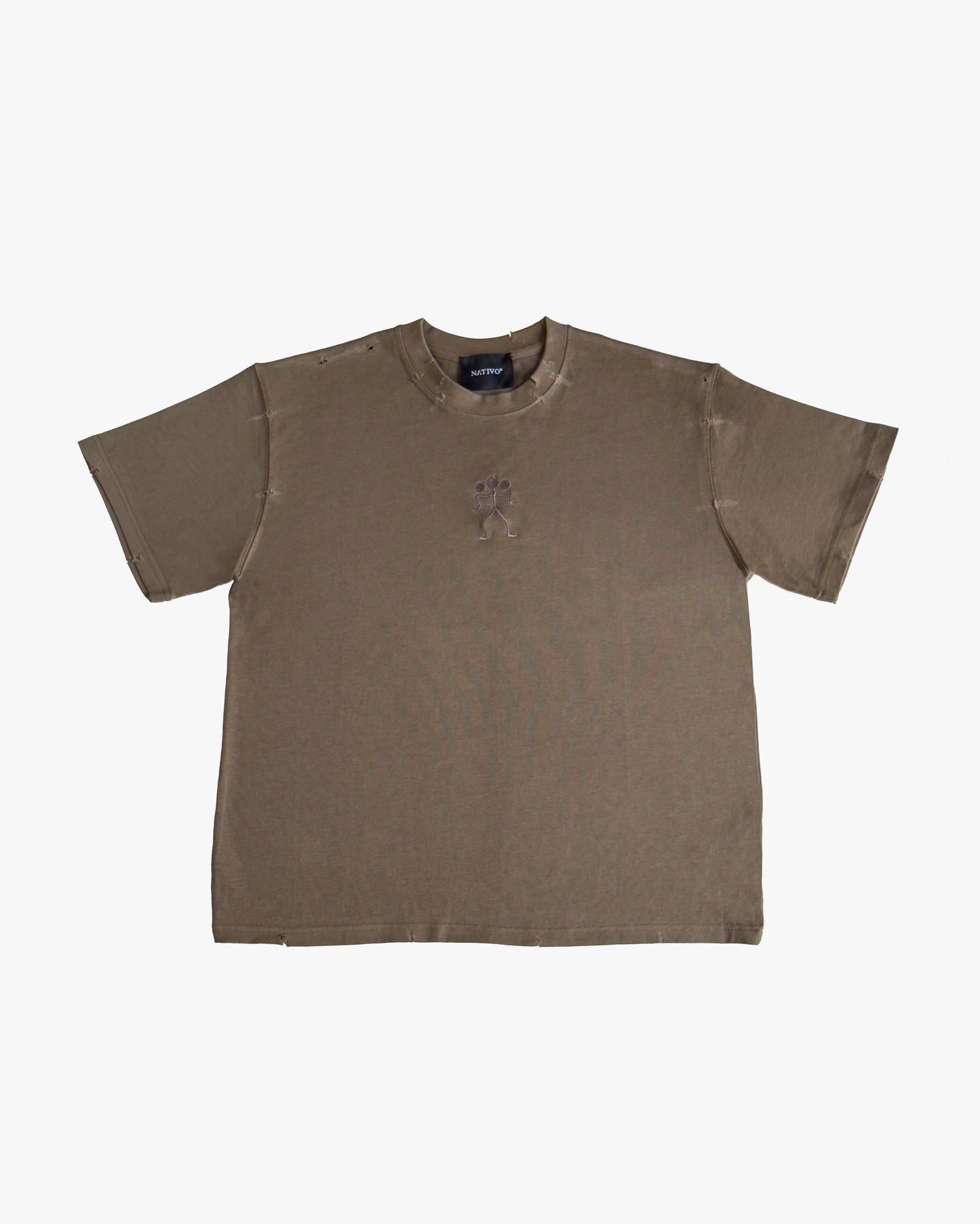 Distressed Chocolate Brown tee