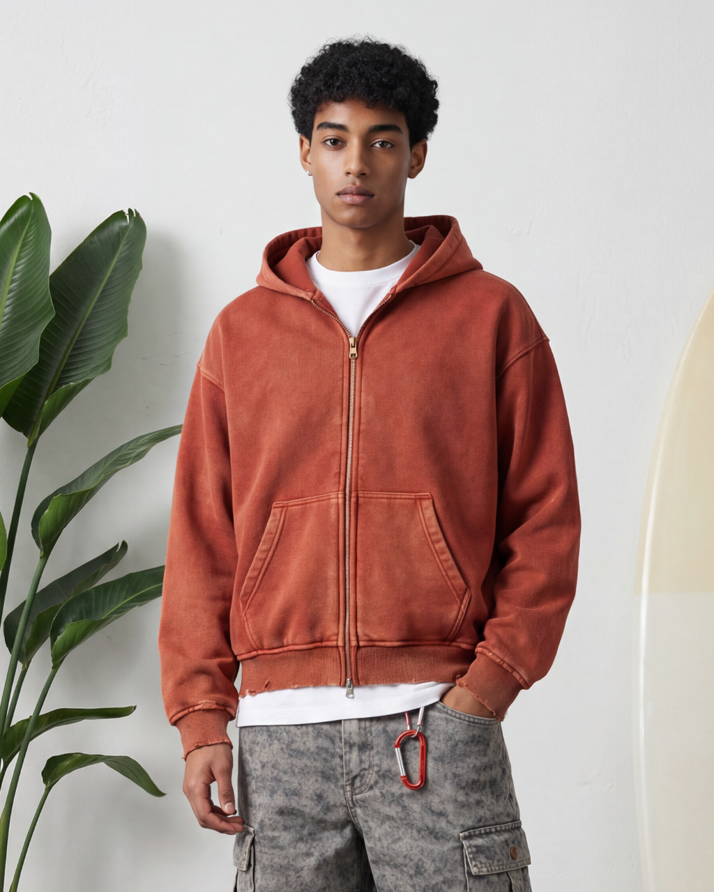 FELPA ZIP ROSSA