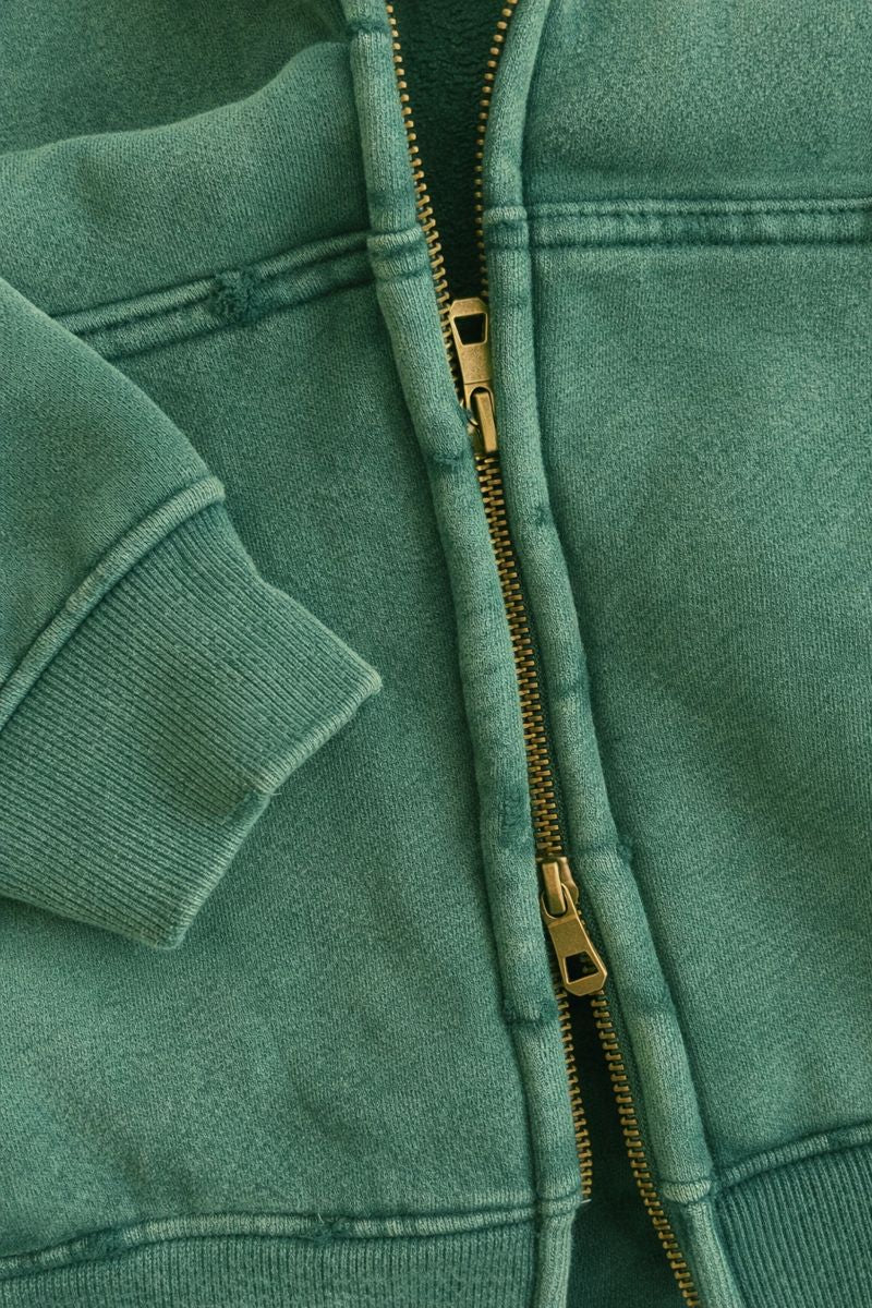 "Burrosa" WASHED ZIP HOODIE