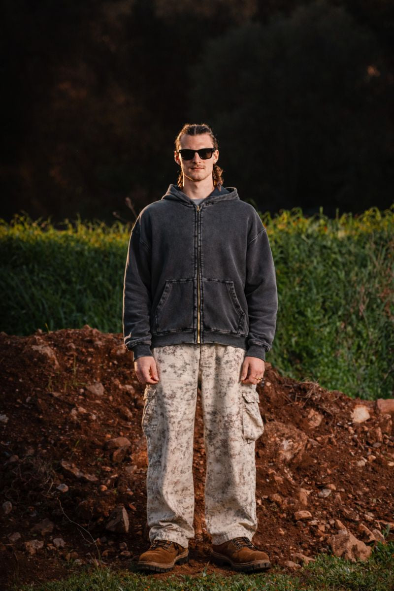 "Burrosa" WASHED ZIP HOODIE