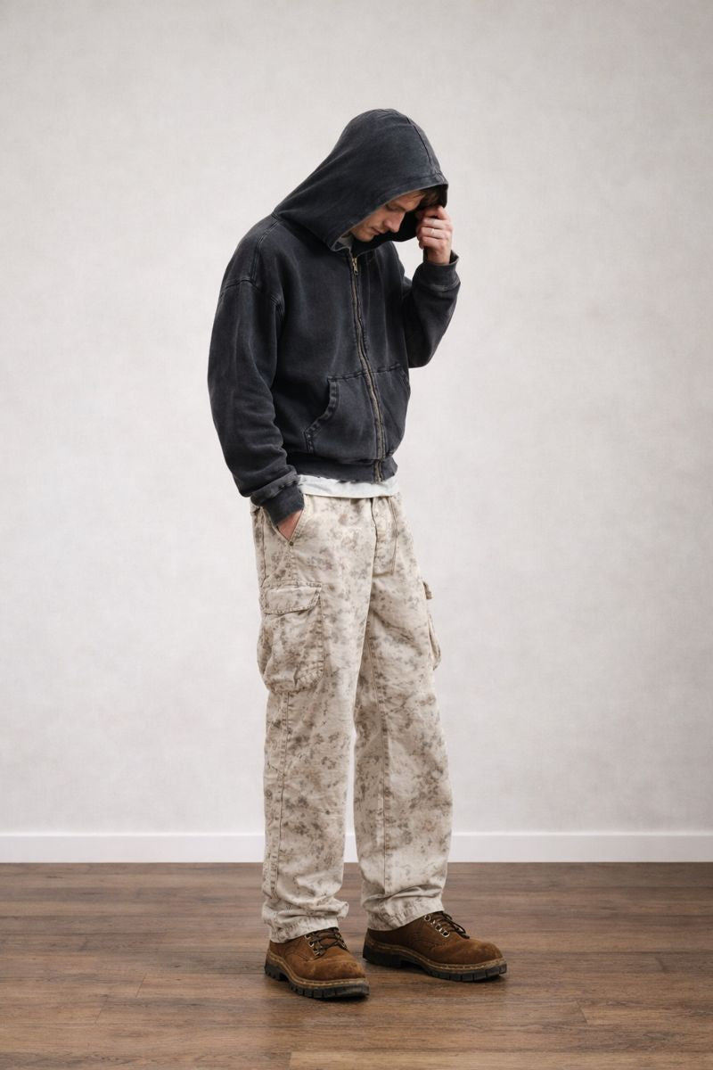 "Burrosa" WASHED ZIP HOODIE