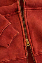 "Burrosa" WASHED ZIP HOODIE