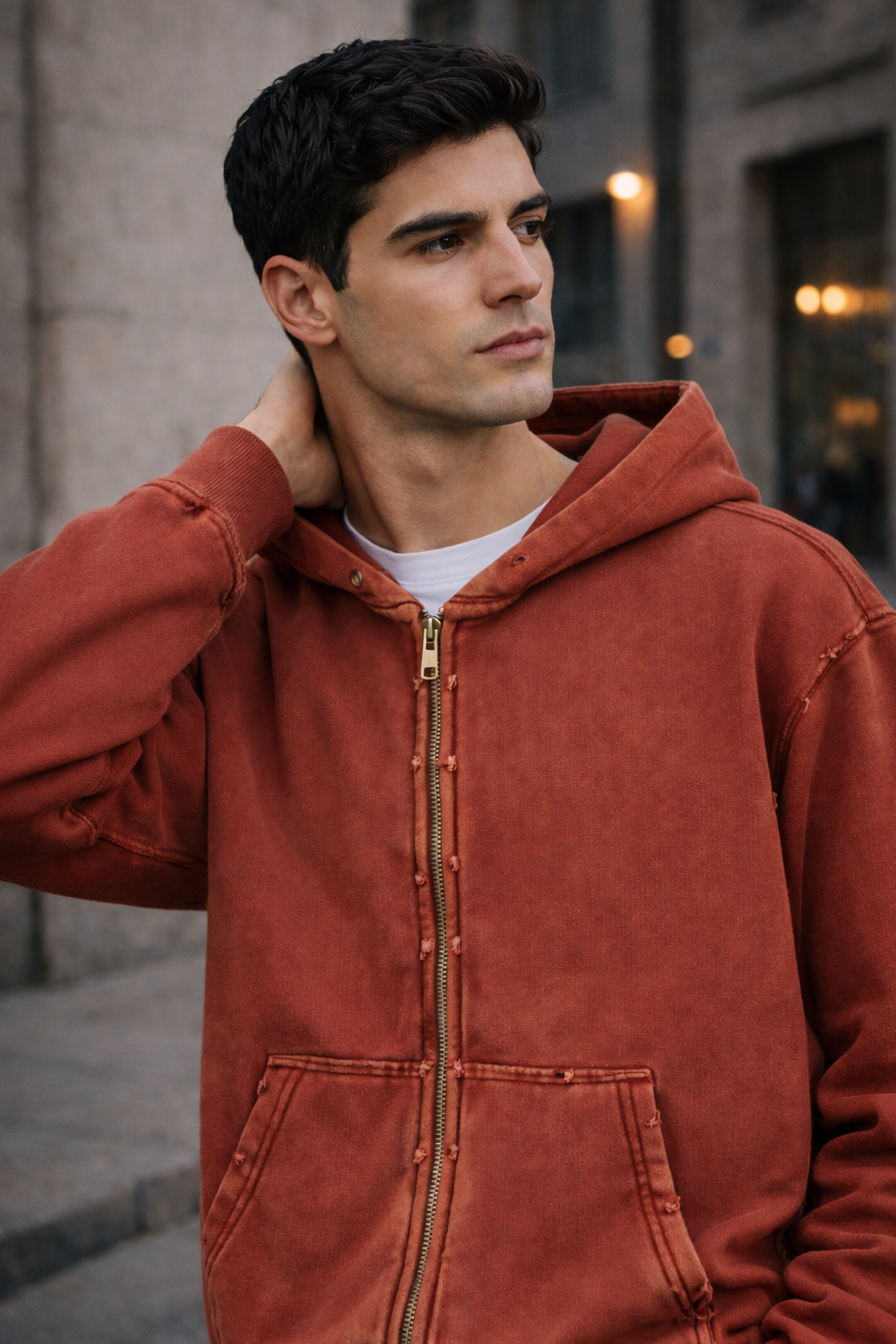 FELPA ZIP ROSSA