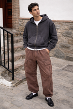 FELPA ZIP GRIGIA