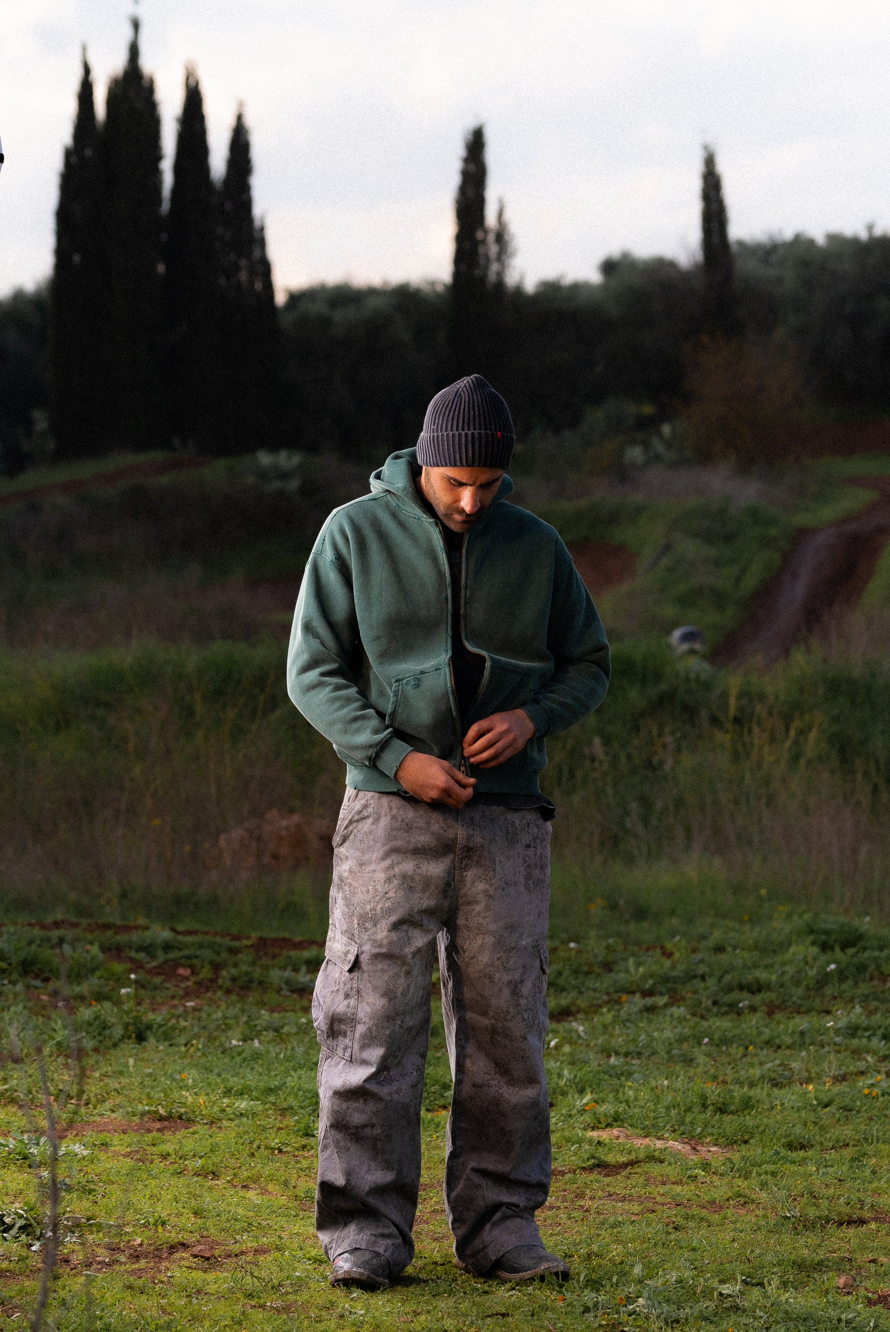 "Burrosa" WASHED ZIP HOODIE