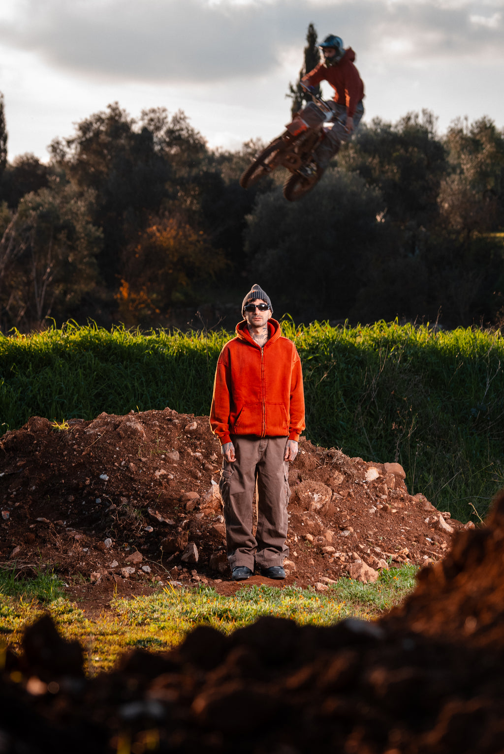 "Burrosa" WASHED ZIP HOODIE
