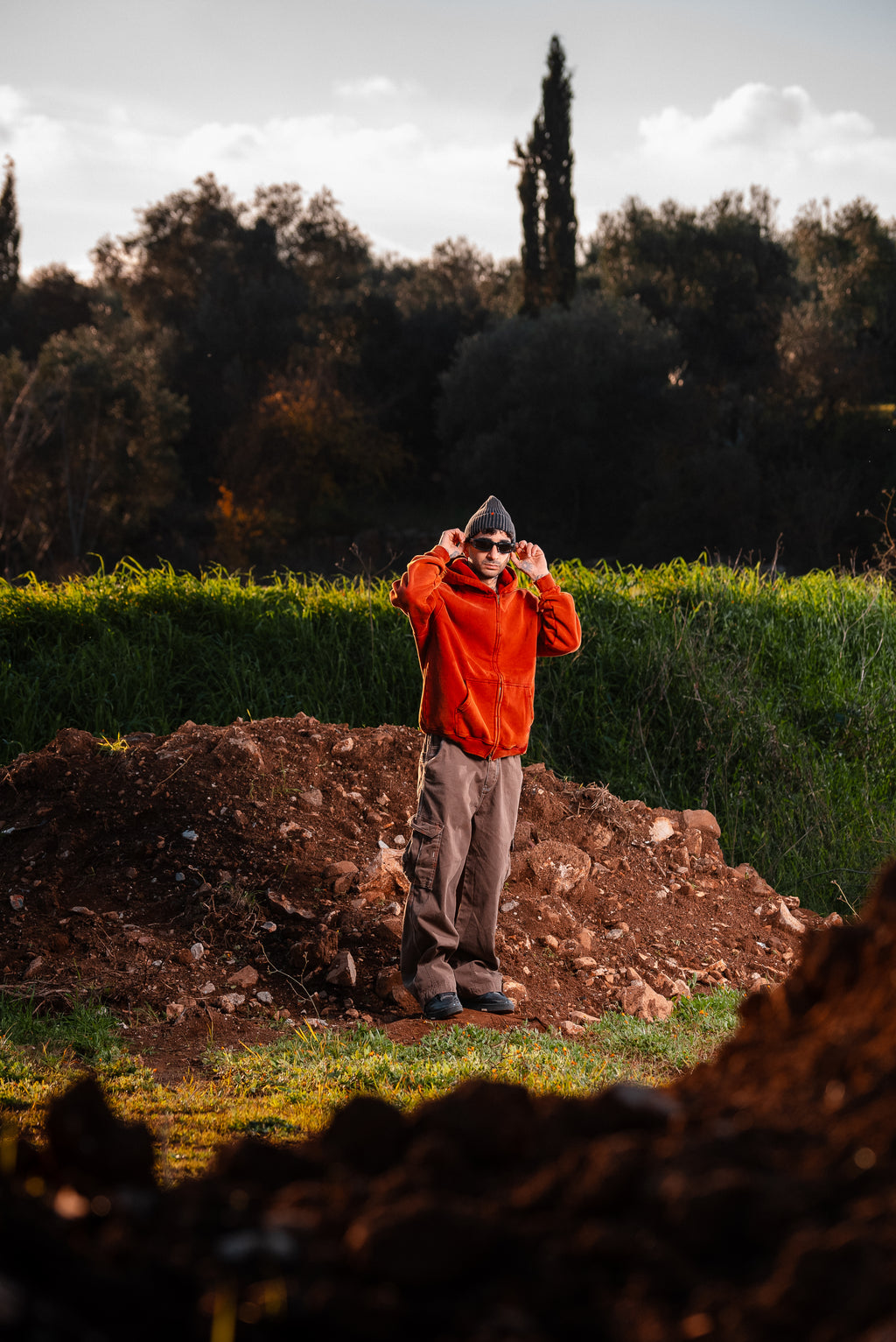 "Burrosa" WASHED ZIP HOODIE