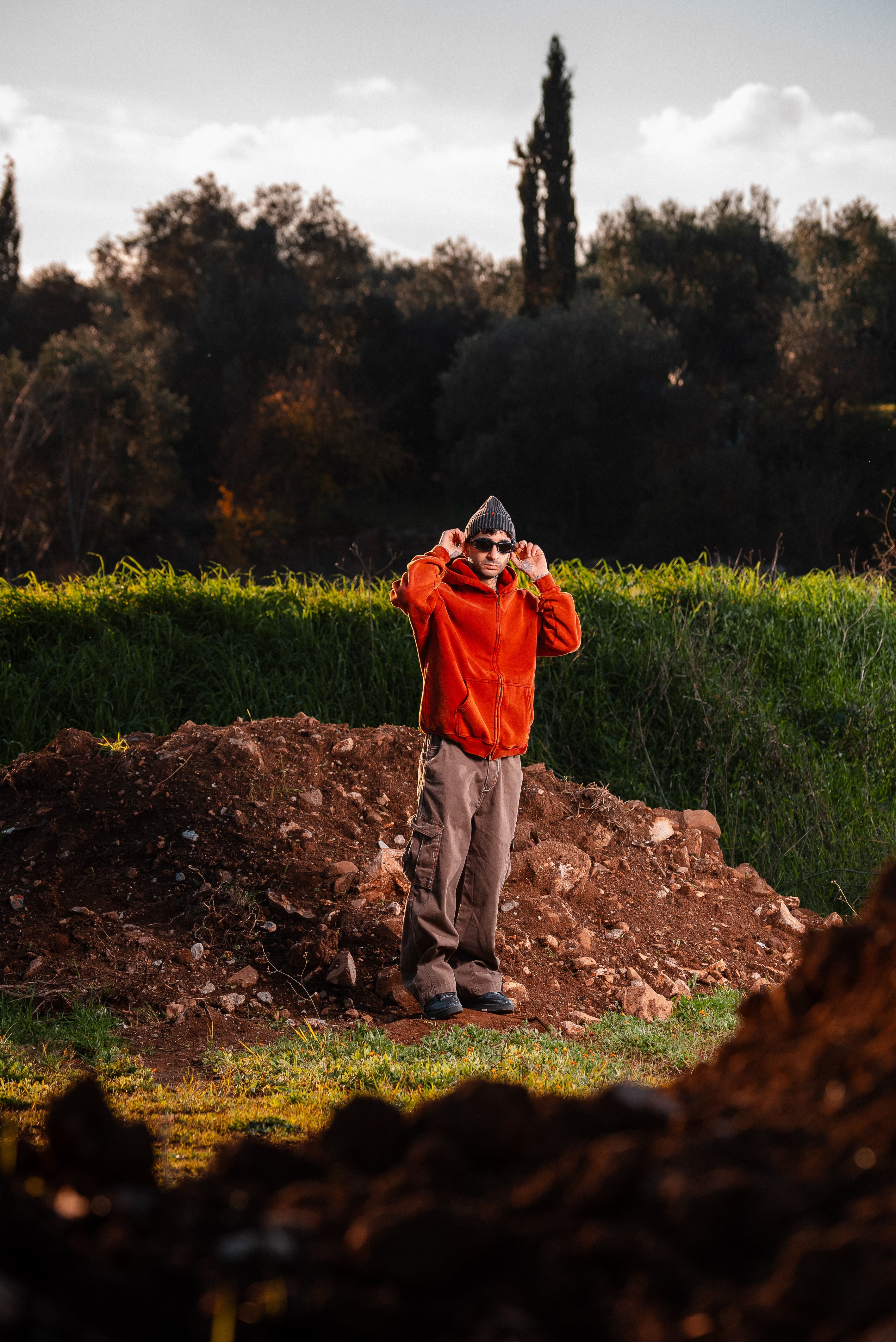 "Burrosa" WASHED ZIP HOODIE