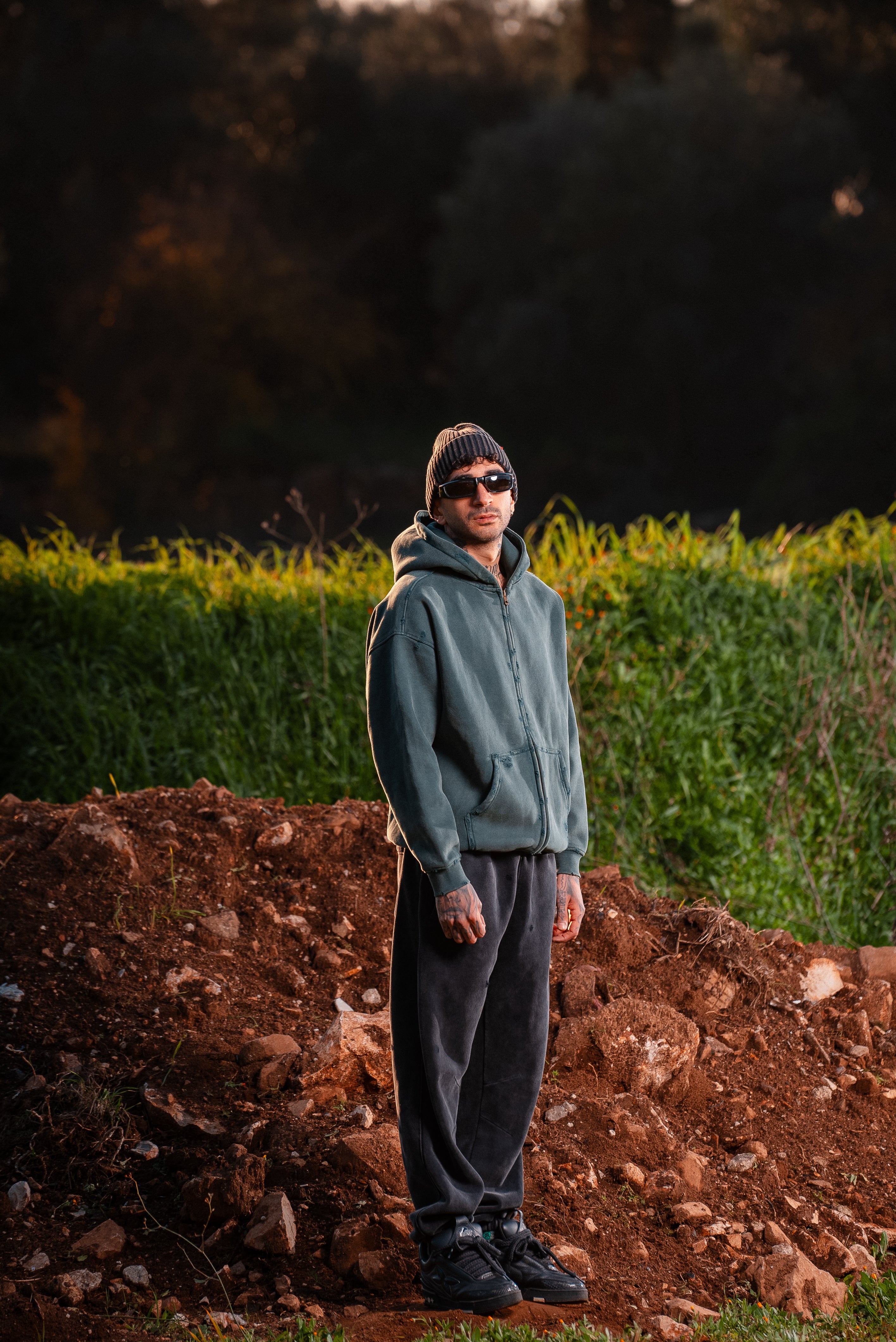 "Burrosa" WASHED ZIP HOODIE