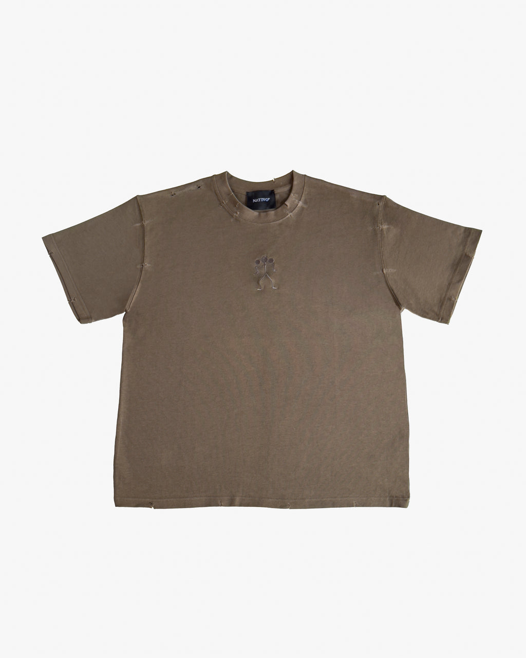 Distressed Chocolate Brown  tee