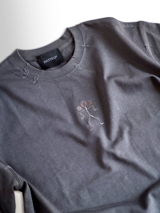 Distressed Carbon Grey