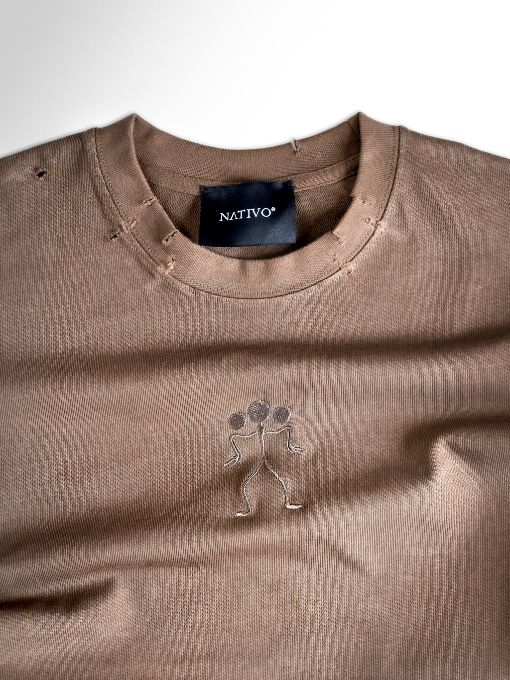 Distressed Chocolate Brown  tee