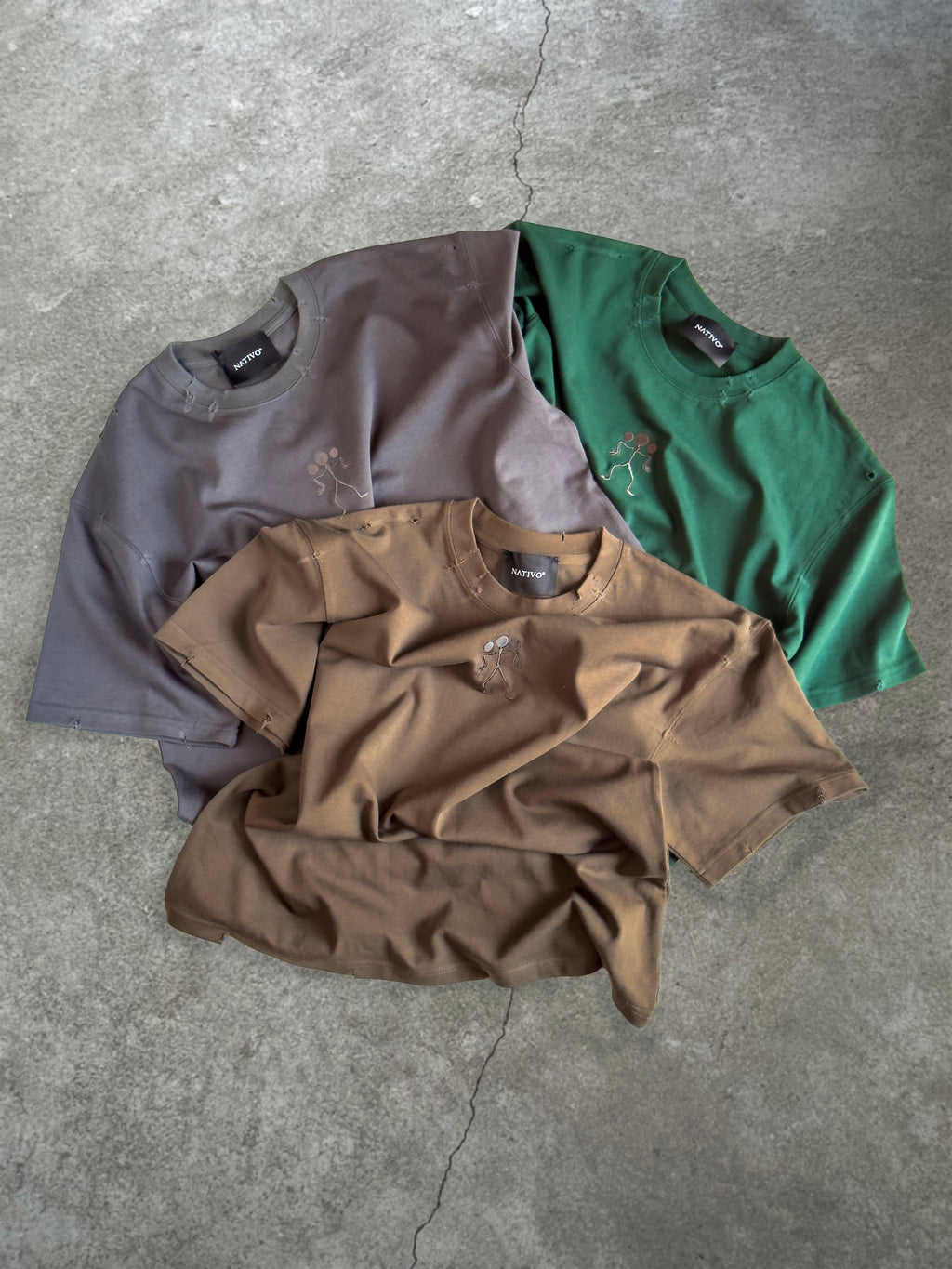 Distressed Chocolate Brown  tee