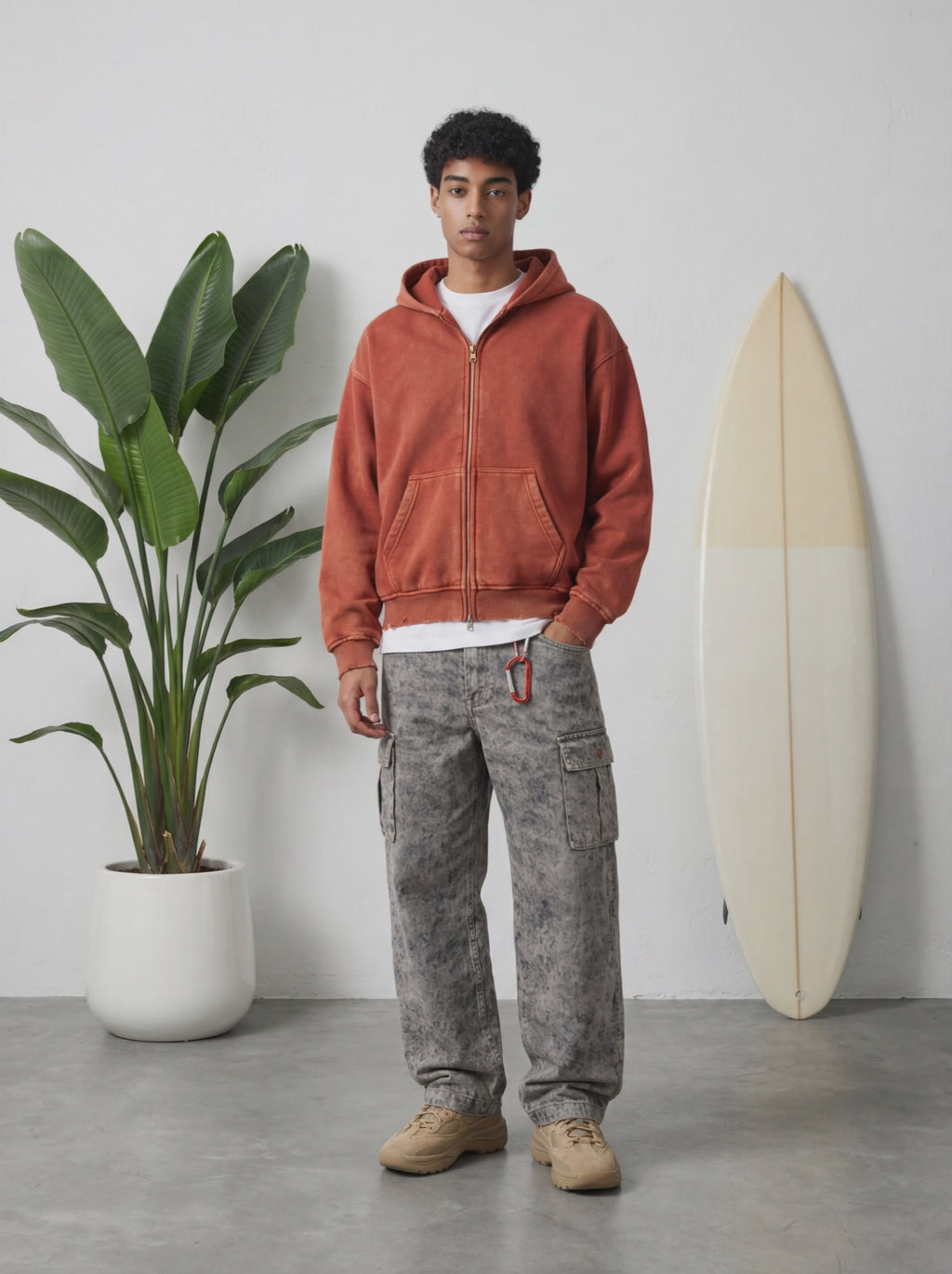 FELPA ZIP ROSSA