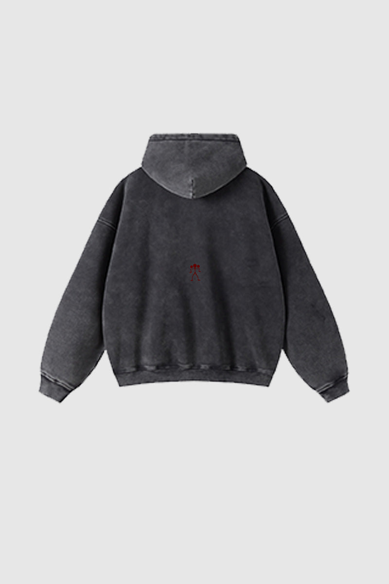 "Burrosa" WASHED ZIP HOODIE