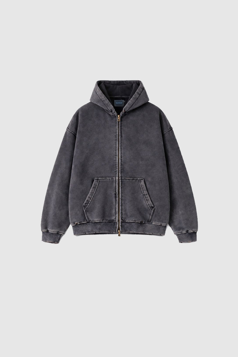 "Burrosa" WASHED ZIP HOODIE