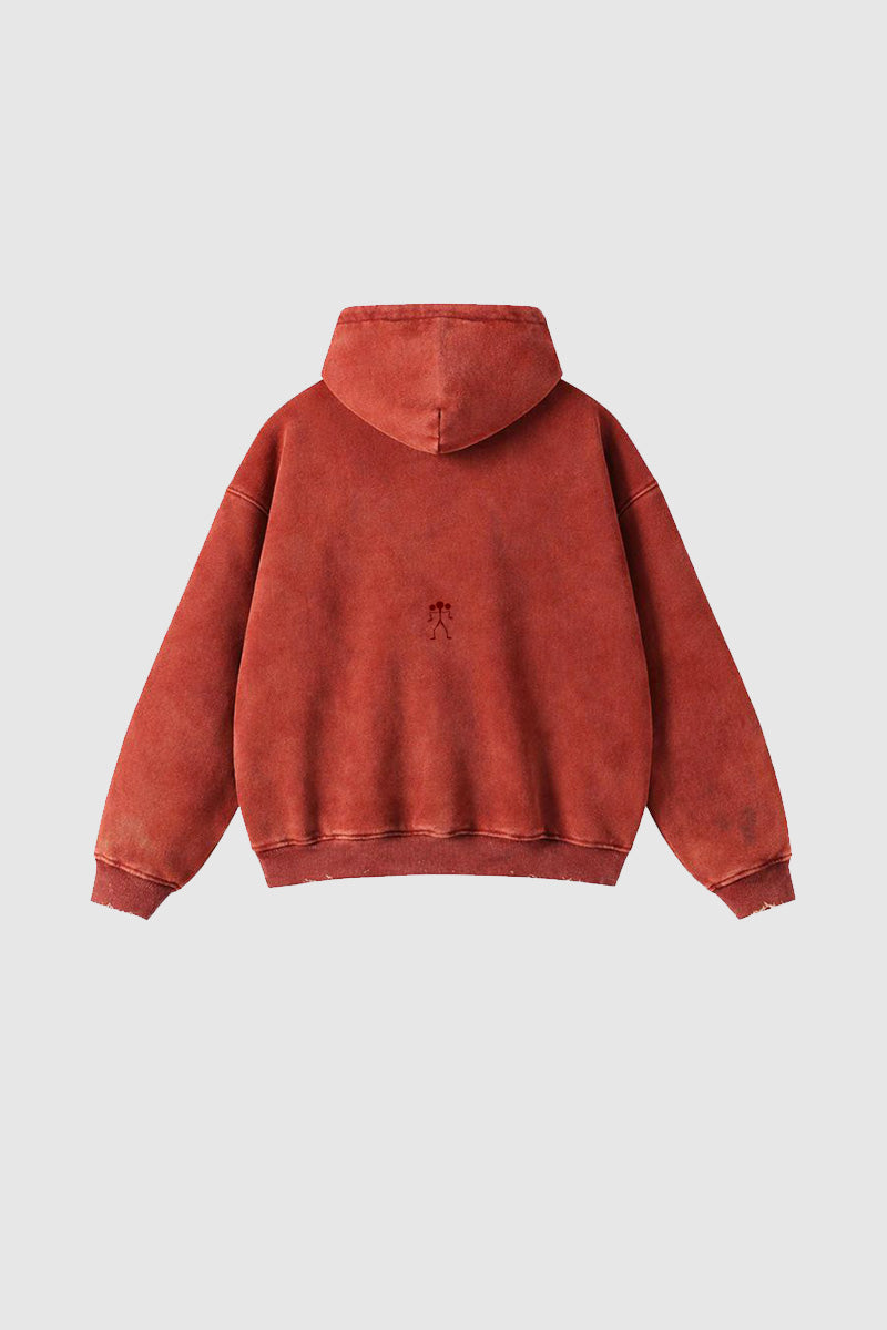 "Burrosa" WASHED ZIP HOODIE